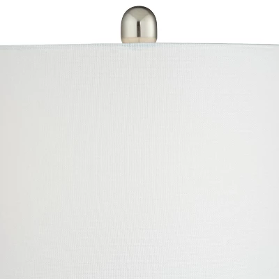 360 Lighting Gerson Modern Table Lamps 24" High Set of 2 Brushed Nickel with Dimmers LED White Drum Shade for Bedroom Living Room Bedside Nightstand 360 Lighting Gerson Modern Table Lamps 24" High Set Of 2 Brushed Nickel With Dimmers LED White Drum Shade For Bedroom Living Room Bedside Nightstand -Famous Lighting Store GUEST d83c7870 ba7a 441c 99ef 6e0595613220