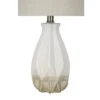 19" Textured Ceramic Accent Table Lamp With Linen Shade (Includes LED Light Bulb) White - Cresswell Lighting -Famous Lighting Store GUEST d86cfb67 bbda 4619 a253 8710c01e7b21