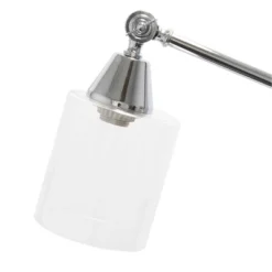 Swing Arm Floor Lamp With Glass Cylindrical Shade Chrome - Lalia Home -Famous Lighting Store GUEST db0cce00 c561 46db 8fd0 9dc4cda498f9