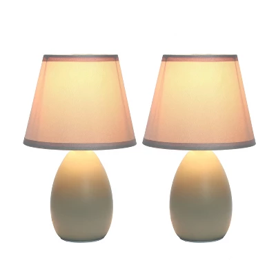 9.45" 2pk Petite Ceramic Oblong Bedside Table Desk Lamps with Matching Tapered Drum Shade Gray - Creekwood Home 9.45" 2pk Petite Ceramic Oblong Bedside Table Desk Lamps With Matching Tapered Drum Shade Gray - Creekwood Home -Famous Lighting Store GUEST e0cba3ac dd91 496c 8462 c3169edfb078