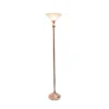 1-Light Classic Torchiere Floor Lamp With Marbleized Glass Shade Rose Gold - Lalia Home -Famous Lighting Store GUEST e13230e4 fbb7 4efd 988b a15265d7690f
