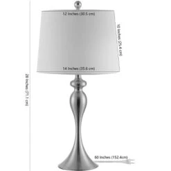Bayan Iron Table Lamp - Nickel - Safavieh -Famous Lighting Store GUEST e220076c f9e3 4a87 8aaa ee0c750477b8