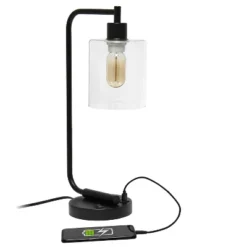 Modern Iron Desk Lamp With USB Port And Glass Shade - Lalia Home -Famous Lighting Store GUEST e3cbded6 a845 4b88 8eab 92e90f31a7b3