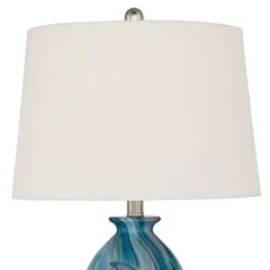 360 Lighting Carlton Modern Coastal Table Lamps 28" Tall Set Of 2 Swirling Blue Faux Marble White Tapered Drum Shade For Bedroom Living Room Bedside -Famous Lighting Store GUEST e422a351 75f4 45a7 9d81 abe7fe0ea82c