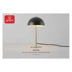 15" Luna Desk Lamp With Brass Accents Matte Black - Globe Electric -Famous Lighting Store GUEST e44bbe9b 9657 44b4 a456 48ec6c541301