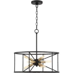 Possini Euro Design La Vista Black Chandelier 20 1/4" Wide Modern Sputnik 9-Light Fixture For Dining Room House Foyer Kitchen Island Entryway Bedroom -Famous Lighting Store GUEST e488085c 7686 4e8a 9dc4 bb9aa5098c47