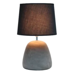 Round Concrete Table Lamp With Shade Black - Simple Designs