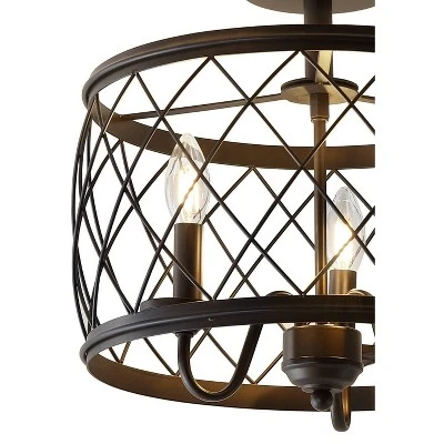 15" Eleanor Metal LED Semi Flush Mount Ceiling Light Black (Includes Energy Efficient Light Bulb) - JONATHAN Y 15" Eleanor Metal LED Semi Flush Mount Ceiling Light Black (Includes Energy Efficient Light Bulb) - JONATHAN Y -Famous Lighting Store GUEST e6193e0f 00b3 4b9d afe5 e61d679228ea