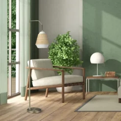 66" Lucia Brass Metal And Rattan Coastal Floor Lamp - River Of Goods -Famous Lighting Store GUEST e8606088 3c51 4300 9f2c db51a19ce538