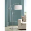Possini Euro Design Modern Arc Floor Lamp 69" Tall Brushed Steel Adjustable Boom Off White Linen Drum Shade For Living Room Reading Office -Famous Lighting Store GUEST e86dfc42 70e8 4eb6 b149 ce4dcbe4a5f5