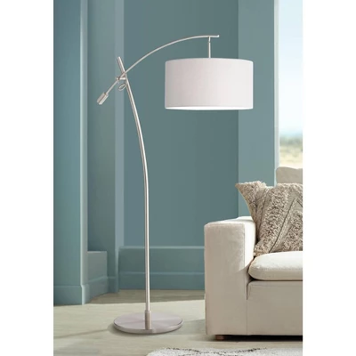 Possini Euro Design Modern Arc Floor Lamp 69" Tall Brushed Steel Adjustable Boom Off White Linen Drum Shade for Living Room Reading Office Possini Euro Design Modern Arc Floor Lamp 69" Tall Brushed Steel Adjustable Boom Off White Linen Drum Shade For Living Room Reading Office -Famous Lighting Store GUEST e86dfc42 70e8 4eb6 b149 ce4dcbe4a5f5