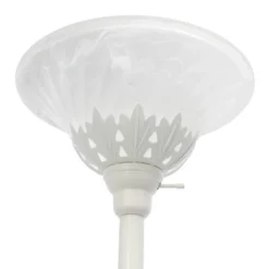 Torchiere Floor Lamp With 2 Reading Lights And Scalloped Glass Shades White - Lalia Home 5 Torchiere Floor Lamp With 2 Reading Lights And Scalloped Glass Shades White - Lalia Home -Famous Lighting Store GUEST e9430b84 d204 49ac a52a d589fb84a7f2