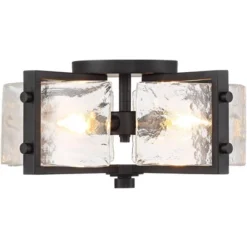 Possini Euro Design Adri Modern Ceiling Light Flush Mount Fixture Black 16 1/2" Wide Black 4-Light Textured Glass For Bedroom Kitchen Living Room Home -Famous Lighting Store GUEST e96a682b d765 4dbc 99b6 5255f09eebd3