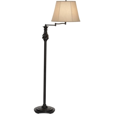 Regency Hill Traditional Swing Arm Floor Lamp 58" Tall Painted Black Bronze Swirl Font Faux Silk Beige Shade for Living Room Reading Office Regency Hill Traditional Swing Arm Floor Lamp 58" Tall Painted Black Bronze Swirl Font Faux Silk Beige Shade For Living Room Reading Office -Famous Lighting Store GUEST ea28e707 36ea 4c27 af69 bd95255f9c35