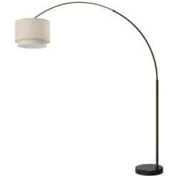 FC Design Modern 81" Tall Standing Adjustable Arched Floor Lamp With Double Drum Shade And Marble Base -Famous Lighting Store GUEST eb6af4cf 1933 4640 b4e1 f02c275b3db2