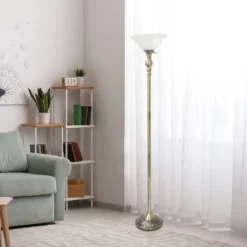 1-Light Classic Torchiere Floor Lamp With Marbleized Glass Shade Antique Brass - Lalia Home 4 1-Light Classic Torchiere Floor Lamp With Marbleized Glass Shade Antique Brass - Lalia Home -Famous Lighting Store GUEST eba3b7ce cd0b 491d 98a4 3ced5c596c6c