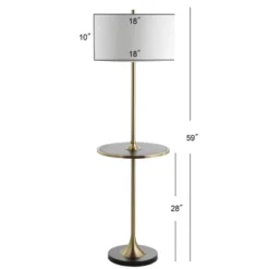 59" Metal/Wood Luce Floor Lamp (Includes LED Light Bulb) Black - JONATHAN Y -Famous Lighting Store GUEST ec465c7b e4a3 4b5a b47c fb23ae976dbe
