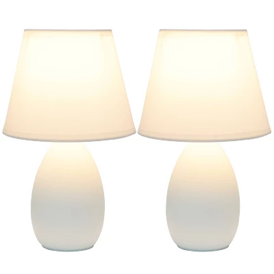 9.45" 2pk Petite Ceramic Oblong Bedside Table Desk Lamps with Matching Tapered Drum Shade Off-White - Creekwood Home 9.45" 2pk Petite Ceramic Oblong Bedside Table Desk Lamps With Matching Tapered Drum Shade Off-White - Creekwood Home -Famous Lighting Store GUEST ecaaef0b 608c 4938 b8ed 12af949c4d63