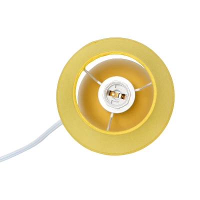 8.66" Petite Ceramic Orb Base Bedside Table Desk Lamp with Matching Tapered Drum Fabric Shade Yellow - Creekwood Home 8.66" Petite Ceramic Orb Base Bedside Table Desk Lamp With Matching Tapered Drum Fabric Shade Yellow - Creekwood Home -Famous Lighting Store GUEST ee74b119 eb9b 4e97 869a ed695cf7b4ff