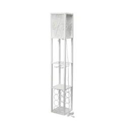 Etagere Storage Shelf Floor Lamp With Linen Shade White - Simple Designs -Famous Lighting Store GUEST eff8aa2d 34b7 495a 83f0 a9766ec38f19