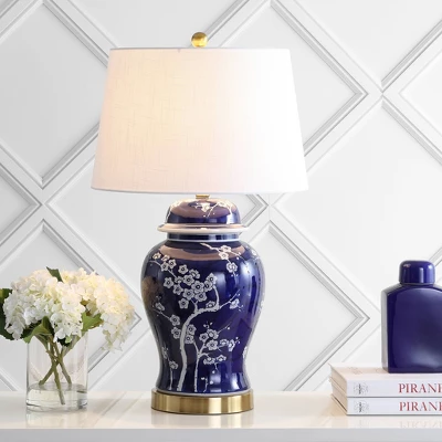 29.5" Ceramic Gracie Ginger Jar Table Lamp (Includes LED Light Bulb) Blue - JONATHAN Y 29.5" Ceramic Gracie Ginger Jar Table Lamp (Includes LED Light Bulb) Blue - JONATHAN Y -Famous Lighting Store GUEST f05f2995 c6bb 4a15 afa3 dfb4105efec5