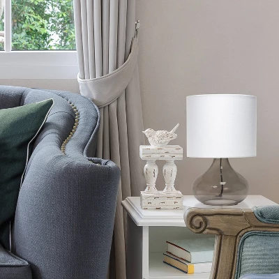 Glass Raindrop Table Lamp with Fabric Shade Smoke Gray - Simple Designs Glass Raindrop Table Lamp With Fabric Shade Smoke Gray - Simple Designs -Famous Lighting Store GUEST f0667078 9d36 4a98 af3d 6b4659789a5d