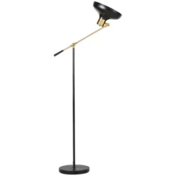 HOMCOM Adjustable Floor Lamps For Living Room, Standing Lamp For Bedroom With Balance Arm, Adjustable Head And Height, Black And Gold Lamp -Famous Lighting Store GUEST f1bbb8c5 5956 46d9 9ed7 3d15895d4cb8