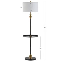 61" Metal Evans End Table Floor Lamp (Includes LED Light Bulb) Black - JONATHAN Y -Famous Lighting Store GUEST f24710ef d2a5 469d bd1c 4b40c2d32817
