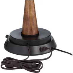 360 Lighting Modern Table Lamp With Dimmable USB And Outlet Workstation Base 24.5" High Bronze Tan Fabric Cylinder For Living Room Desk Bedroom -Famous Lighting Store GUEST f49da493 c12c 4227 816d 65c58a165cb1