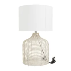 Coastal Rattan Table Lamp With Drum Shade Beige - Olivia & May -Famous Lighting Store GUEST f58d87dd 1cd6 4ff3 bbb4 0afeae952288