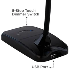 360 Lighting Ricky Modern Desk Lamp 13 3/4" High Black With USB Charging Port LED Gooseneck Touch On Off Dimmer For Bedroom Bedside Office House Desk -Famous Lighting Store GUEST f6c0af71 5cb5 4e86 a624 863844c97f0a