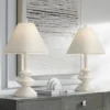 360 Lighting Modern Table Lamps 24 1/2" High Set Of 2 White Sculpture Fabric Cone Shade For Bedroom Living Room House Home Bedside Nightstand Office -Famous Lighting Store GUEST f6ee6a9f 4a4a 45d2 9b87 0ba3a489973f