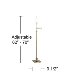 360 Lighting Traditional Floor Lamp Swing Arm 70" Tall Antique Brass Imperial Taupe Fabric Bell Shade For Living Room Reading Bedroom -Famous Lighting Store GUEST f7b55492 042a 44d7 9c24 a8a4ed4aeb04