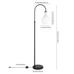 Black Bronze Arc Floor Lamp With White Milk Glass Shade - Henn&Hart 3 Black Bronze Arc Floor Lamp With White Milk Glass Shade - Henn&Hart -Famous Lighting Store GUEST f8011508 9b45 4f24 adea a6bd946aac60