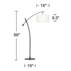 Possini Euro Design Raymond Modern Arc Floor Lamp 69" Tall Bronze Adjustable Boom Arm Off White Linen Drum Shade For Living Room Reading Bedroom Home 7 Possini Euro Design Raymond Modern Arc Floor Lamp 69" Tall Bronze Adjustable Boom Arm Off White Linen Drum Shade For Living Room Reading Bedroom Home -Famous Lighting Store GUEST f8d1ddfd 9e9d 42b6 8af3 0dc6b47bd538