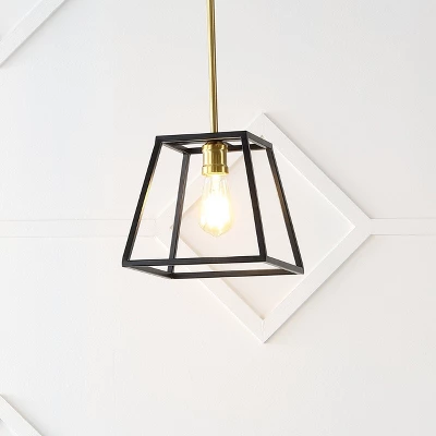 9.25" 1-Light Girard Farmhouse Industrial Iron LED Pendant Black/Brass Gold - JONATHAN Y 9.25" 1-Light Girard Farmhouse Industrial Iron LED Pendant Black/Brass Gold - JONATHAN Y -Famous Lighting Store GUEST f94ab9bf 58e0 449f 877c e2092d2c9cb8