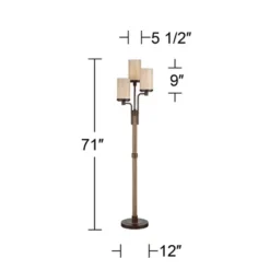 Franklin Iron Works Astoria Rustic Farmhouse Floor Lamp 71" Tall Bronze Faux Wood 3 Light Tree Tea Alabaster Glass For Living Room Bedroom Office Home -Famous Lighting Store GUEST fa6d01fb 0c45 4860 8139 deae7a5cec04