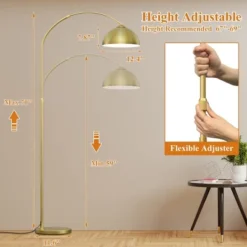 Frate Arc Floor Lamp For Reading Working, 90°Rotatable Metal Shade, 2 Colors Lampshades, Height Adjustable, 71 Inch(Bulb Not Included)-The Pop Home -Famous Lighting Store GUEST fabf1322 d5d1 4480 82cf 72b3b6409091