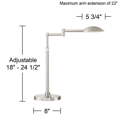 Possini Euro Design Eliptik Modern Desk Table Lamp 24 1/2" High Satin Nickel LED Swing Arm Adjustable Height for Bedroom Living Room Nightstand Office Possini Euro Design Eliptik Modern Desk Table Lamp 24 1/2" High Satin Nickel LED Swing Arm Adjustable Height For Bedroom Living Room Nightstand Office -Famous Lighting Store GUEST fad8e895 c80c 40f4 bd7f 127267e5e393