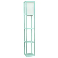 Floor Lamp Etagere Organizer Storage Shelf With 2 USB Charging Ports And Linen Shade - Simple Designs -Famous Lighting Store GUEST fbf13cb1 8f89 4f45 972f b173e86655f1