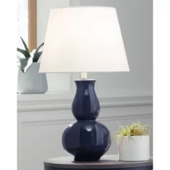 Zellrock Ceramic Table Lamp Navy - Signature Design By Ashley