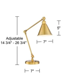 360 Lighting Wray Modern Desk Lamp 26 3/4" High Warm Brass Metal With USB Charging Port Adjustable Arm Head For Bedroom Living Room Bedside House Home -Famous Lighting Store GUEST fcc7e2b3 c90a 493f 8272 af1369b9ba26